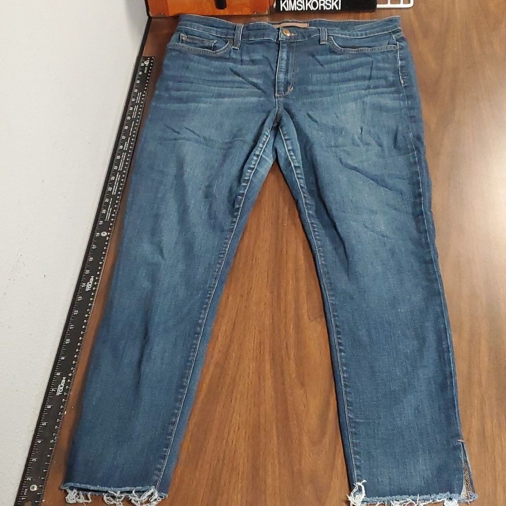 Joe's Jeans High Rise Skinny Ankle Split‎ Raw Hem Jeans Size 32 Karissa Color